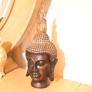 Bronze Buddha Head Sculpture